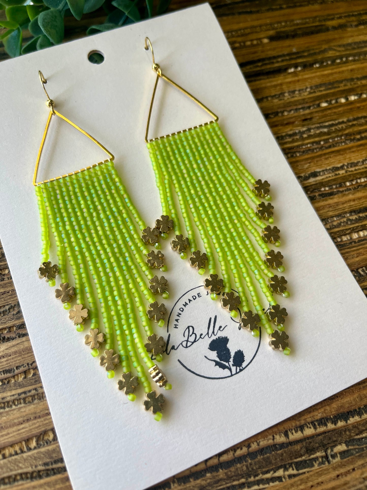 Four Leaf Clover Green Fringe