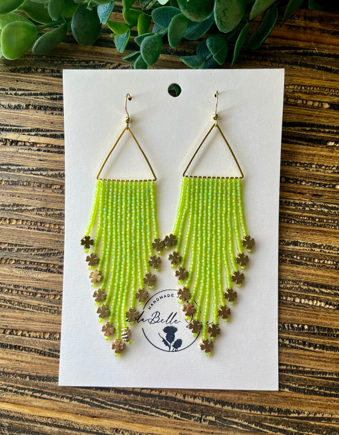 Four Leaf Clover Green Fringe