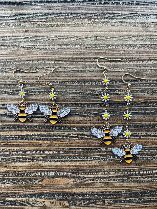Honey Bee Flower Drops, White Daisy Flowers
