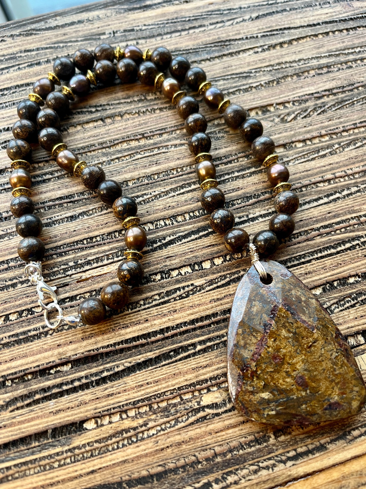 Beautiful Bronzite Stone Necklace