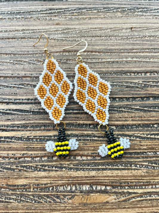 Bee Honeycomb Earrings